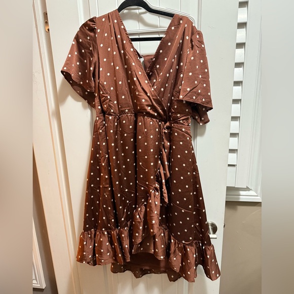 Torrid Brown Asymmetrical Ruffled Sundress - Picture 2 of 7